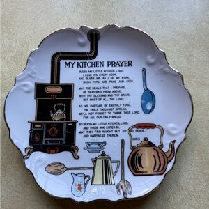 My Kitchen Prayer Decorative Ceramic Plate - White